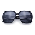 thumbnail image 1 of Womens Retro Trendy Large Rectangular Butterfly 90s Fashion Plastic Sunglasses All Black, 1 of 8