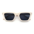 thumbnail image 1 of Womens Retro Triangular Rectangle Squared Cat Eye Plastic Sunglasses Ivory - Black, 1 of 8