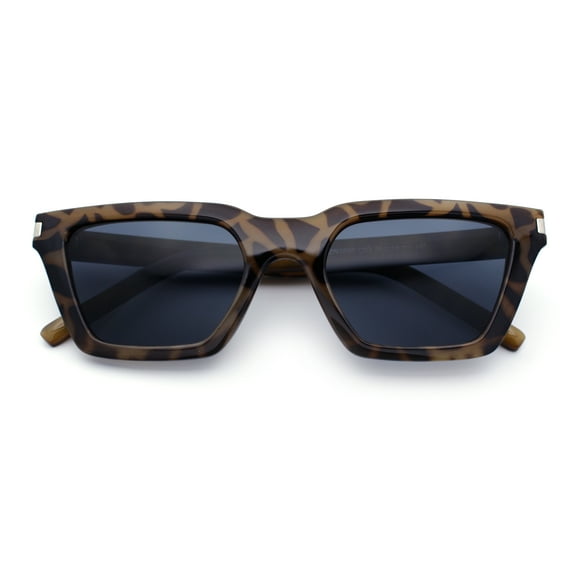 Womens Retro Triangular Rectangle Squared Cat Eye Plastic Sunglasses Tortoise - Black