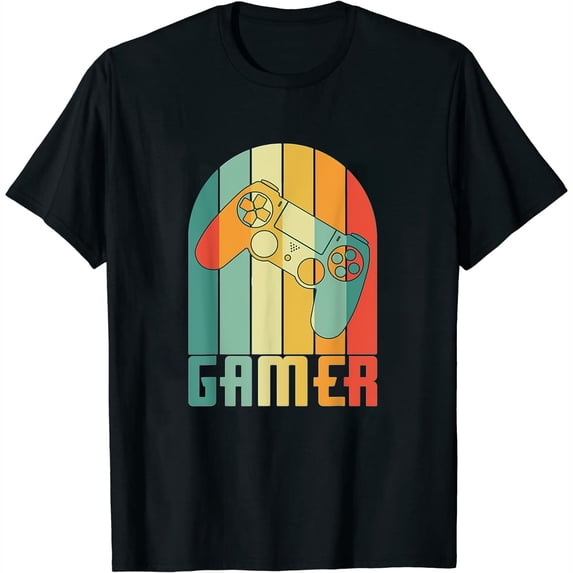 Womens Retro Vintage Gamer Video Game Lover Funny Retro Gaming T-Shirt Black X-Large