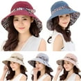 thumbnail image 1 of Womens Reversible Foldable Cotton Floppy Sun Hat, Summer UPF 50+ UV Protection Beach Hat Wide Brim Cap, 1 of 7
