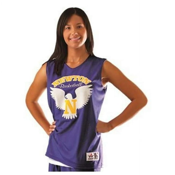 Womens Reversible Mesh Tank, Red & White - 3XL