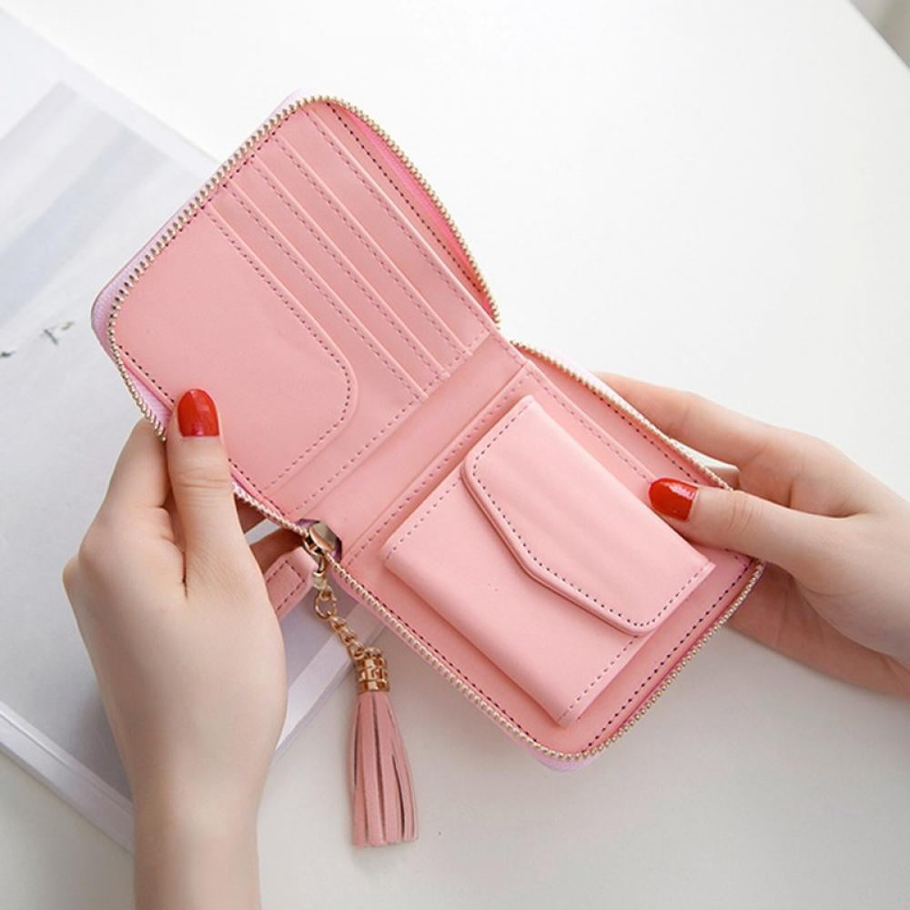 Fashion Plaid Women Wallets PU Leather Female Short Hasp Card Holders  Zipper Coin Pocket Purses Ladies Portable Bifold Money Bag - AliExpress