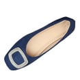 thumbnail image 1 of Womens Rhinestone Ballet Flats Pointed Toe Velvet Comfortable Slip-On Casual Shoes in Navy Blue,Size 42, 1 of 9