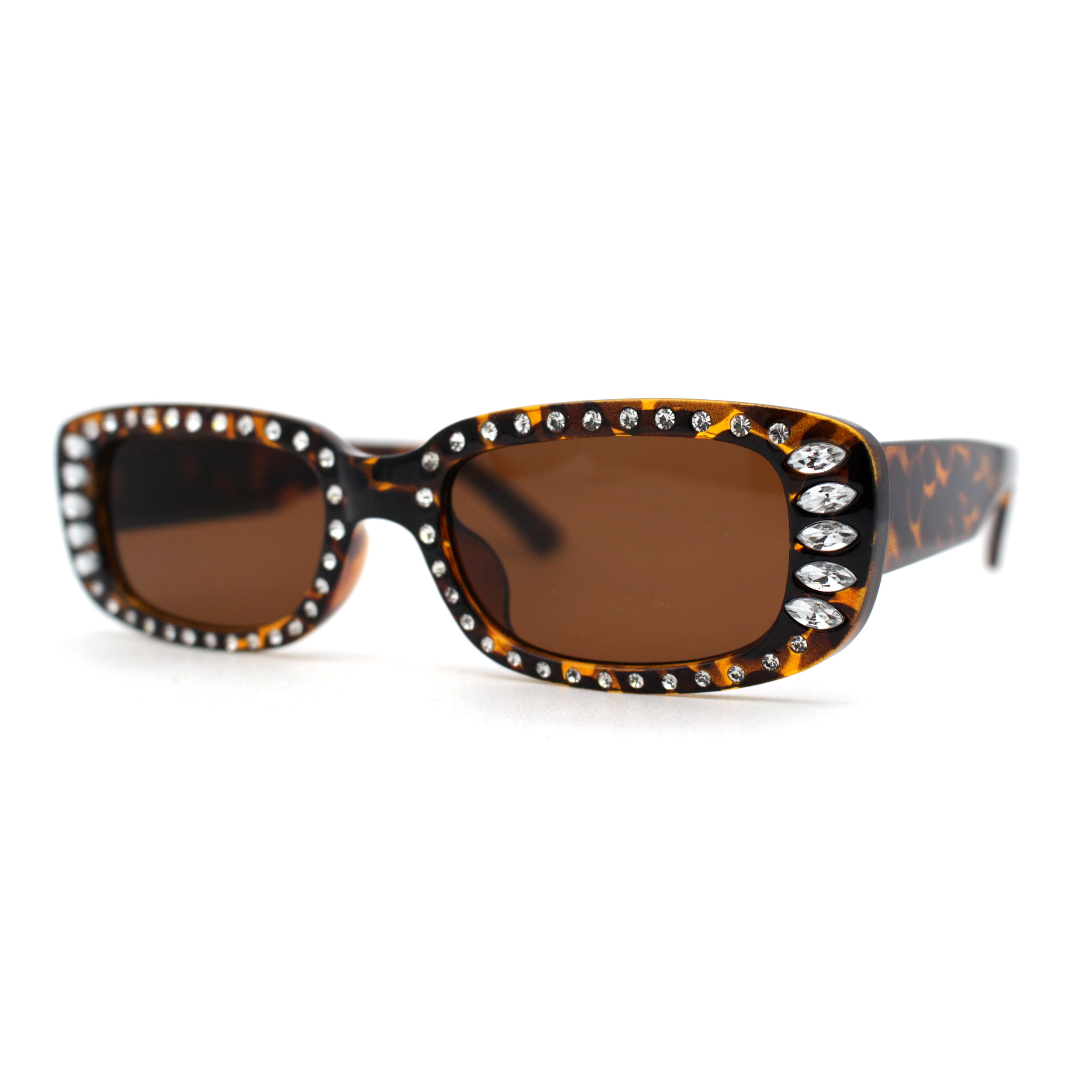 Tortoise Crystal-Embellished Rectangle Sunglasses - Brown CHLOÉ EYEWEAR Judy rectangle-frame tortoiseshell acetate  main image 4