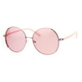 thumbnail image 1 of Womens Rhinestone Bling Jewel Retro Round Designer Diva Sunglasses Pink, 1 of 4