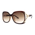 thumbnail image 1 of Womens Rhinestone Bling Ribbon Arm Butterfly Plastic Sunglasses All Brown, 1 of 4