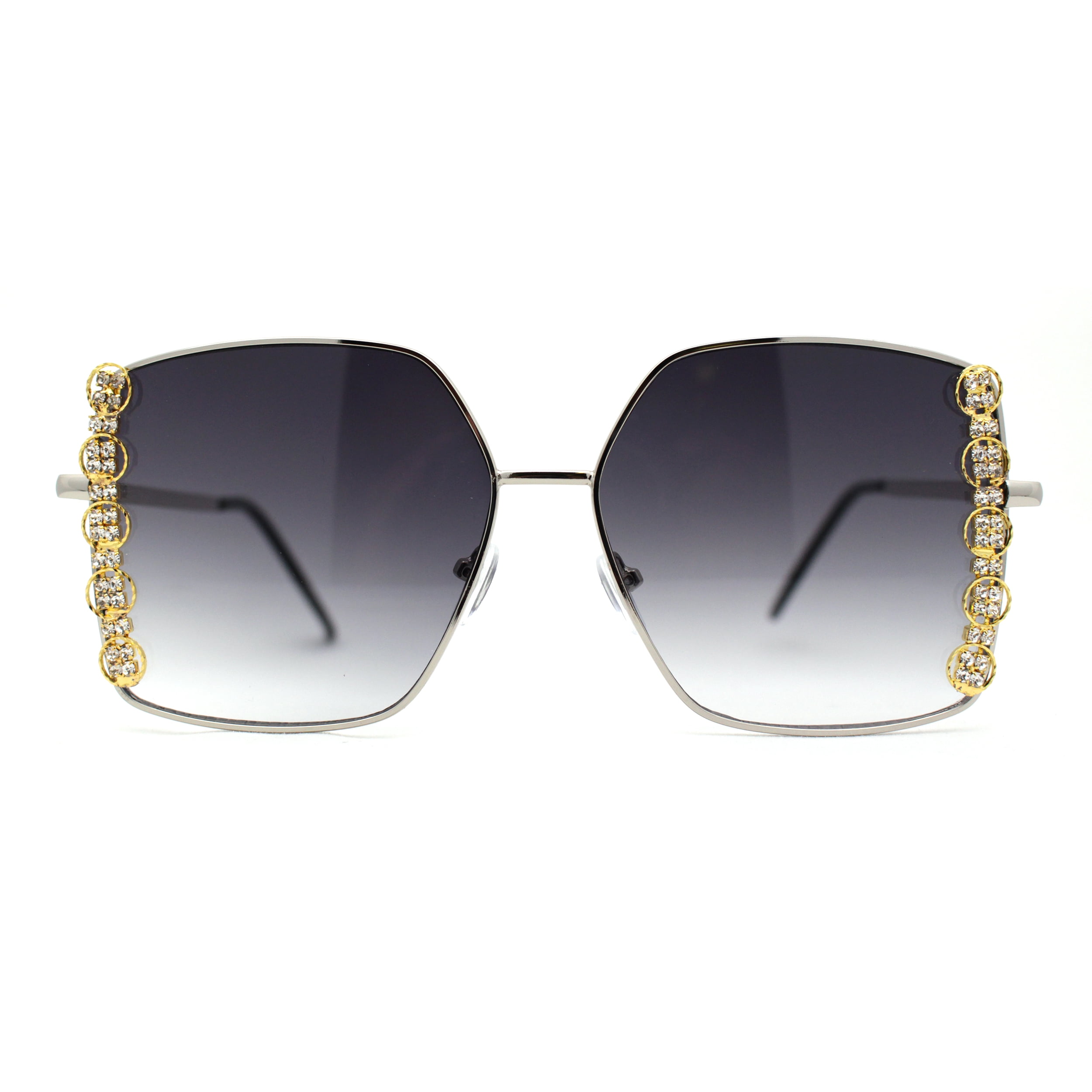 Rhinestone Chain Sunglasses Anita Rectangular Rhinestone Sunglasses – Sophia Collection main image 4