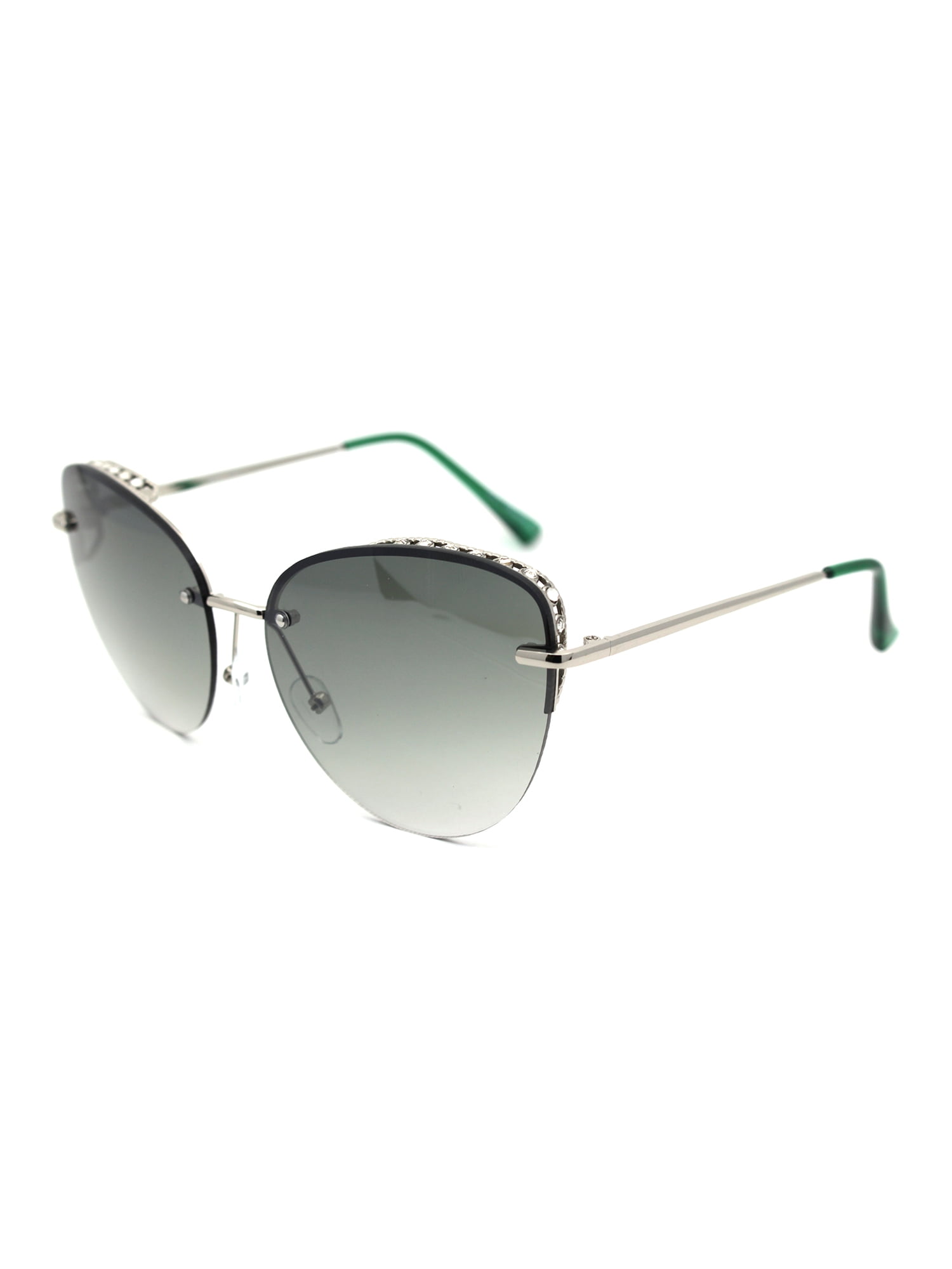 Tiffany women’s aviator silver frame mirrored polarized sunglasses -side gems tiffany sunglasses - TikTok Shop main image 3