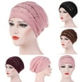 thumbnail image 1 of Womens Rhinestone Embellished Turban with Ruffle Detail Stretchable Headwrap for Special Occasions, 1 of 3