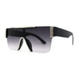 thumbnail image 1 of Womens Rhinestone Flat Top Rimless Shield Mafia Sunglasses Black Smoke, 1 of 4