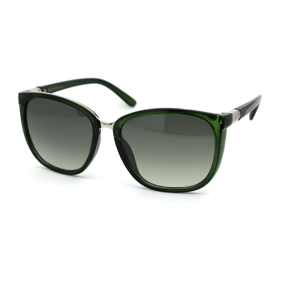 Womens Rhinestone Jewel Hinge Butterfly Sunglasses Green Silver Green