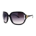 thumbnail image 1 of Womens Rhinestone Jewel Hinge Exposed Lens Butterfly Designer Sunglasses Black Smoke, 1 of 4
