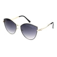 thumbnail image 1 of Womens Rhinestone Jewel Hinge Metal Rim Cat Eye Sunglasses Black Smoke, 1 of 4