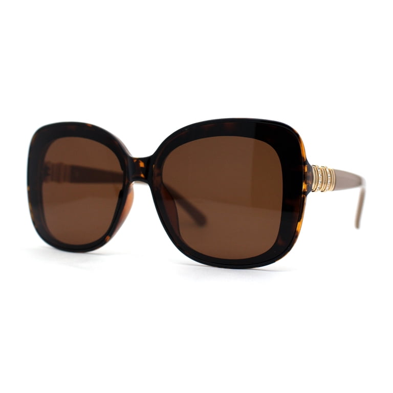 Stylish Tortoise Shell Sunglasses with Rhinestone Detail Amazon.com: Tortoise Shell Brown Womens Sunglasses with  main image 2