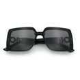 thumbnail image 1 of Womens Rhinestone Jewel Hinge Rectangle Rimless Butterfly Diva Sunglasses All Black, 1 of 7