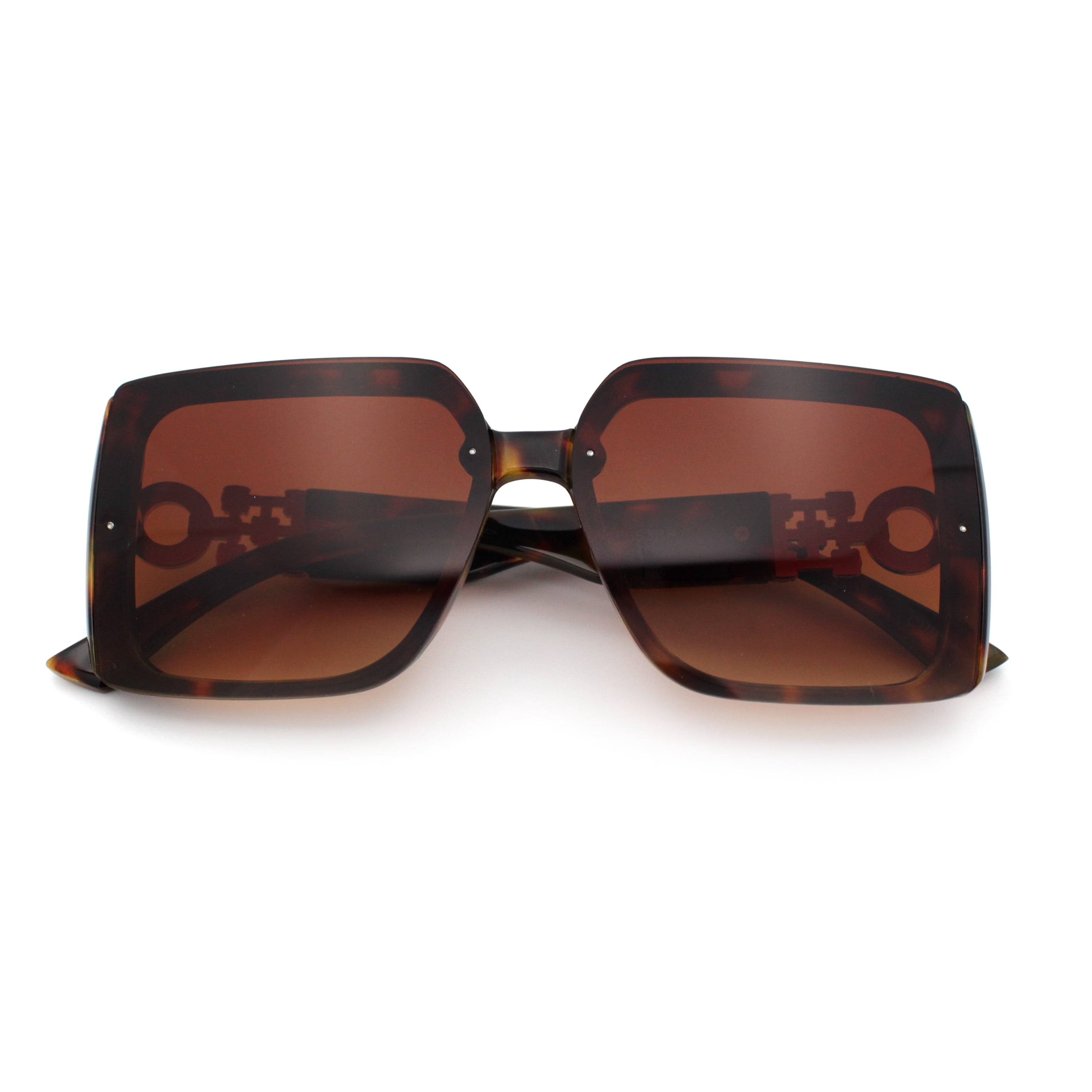 Rhinestone brown tortoise shell sunglasses Handmade Rhinestone Square Sunglasses G0551 – Ole main image 3
