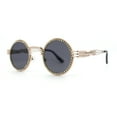 thumbnail image 1 of Womens Rhinestone Jewel Victorian Fancy Engraving Hippie Round Sunglasses Gold Black, 1 of 4