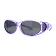 thumbnail image 1 of Womens Rhinestone Polarized Oval Fit Over Sunglasses Purple Black, 1 of 4