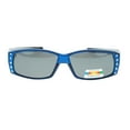 thumbnail image 1 of Womens Rhinestone Rectangular Polarized Fit Over Glasses Sunglasses Blue Black, 1 of 4