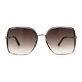 thumbnail image 1 of Womens Rhinestone Rimless Rectangular Mod Butterfly Sunglasses Gold Brown, 1 of 4