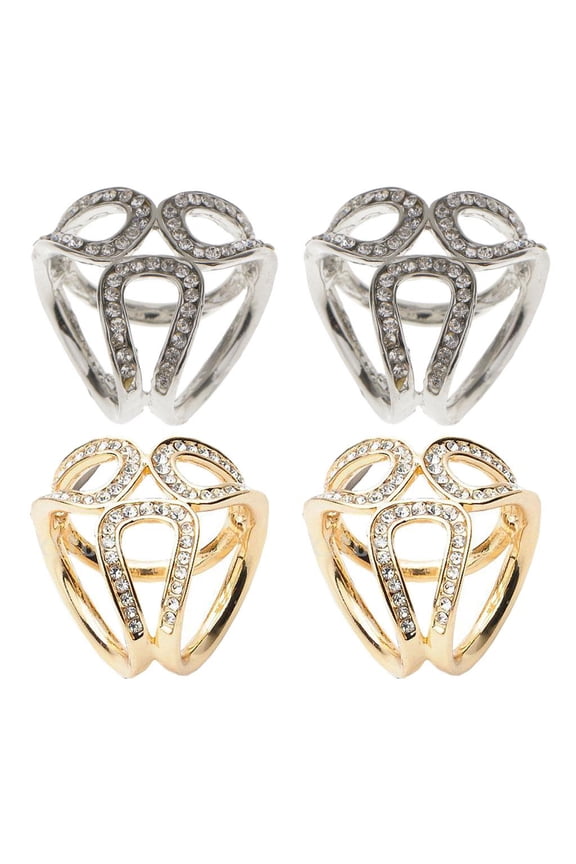 Womens - Rhinestone Scarf Clip Slide Buckle Jewelry 4x