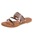 thumbnail image 1 of Womens Rhinestone Slide Flat Sandals Dressy Summer Strappy Flat Shoes Casual Beach Shoes, 1 of 5