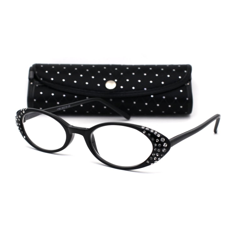 Black Rhinestone Cat Eye Reading Glasses Amazon.com: FUPRECIOUS Cat Eye Reading Glasses Bling  main image 2