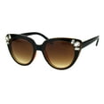 thumbnail image 1 of Womens Rhinestone Sunglasses Butterfly Cateye Fashion Eyewear UV 400 Black Brown, 1 of 4
