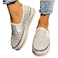 thumbnail image 1 of Womens Rhinestone Thick Sole Loafers Glitter Fashion Slip-On Sparkle Bling Sequin Sneakers Casual Walking Flat Shoes Silver 5.5, 1 of 9
