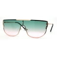 thumbnail image 1 of Womens Rhinestone Trim Flat Top Exposed Lens Metal Sunglasses Gold Green Pink, 1 of 4