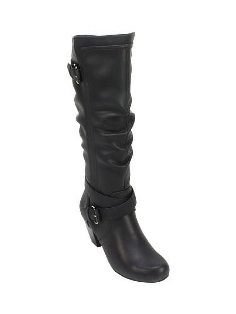 Womens Rialto Crystal Knee High Slouch Boots Black