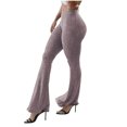 thumbnail image 1 of Womens Ribbed Kint Wide Leg Loungewear Pants Fall Comfy Flare Pants Loose Stretchy Trousers Womens High Waisted Pants S-6 Pink-A XXL, 1 of 5