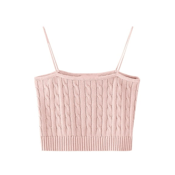 Womens Ribbed Knit Cami Top Cropped Spaghetti Strap Tank Sleeveless Casual Cute Summer Camisole