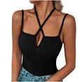 thumbnail image 1 of Womens Ribbed Knit Camis Multiple Ways Shoulder Straps Tank Tops Criss Cross Sleeveless Tees Fitted Shirts Basic Camisole Beach Holiday Outfits Summer 2025, 1 of 7