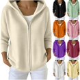 thumbnail image 1 of Womens Ribbed Knit Full Zip Up Hoodie Sweater Slouchy Jacket Long Sleeve with Pockets Casual Cozy Loungewear Fall Fashion 2026 Cardigan, Beige, XXXL, 1 of 6