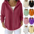 thumbnail image 1 of Womens Ribbed Knit Full Zip Up Hoodie Sweater Slouchy Jacket Long Sleeve with Pockets Casual Cozy Loungewear Fall Fashion 2026 Cardigan, Wine, XXL, 1 of 6