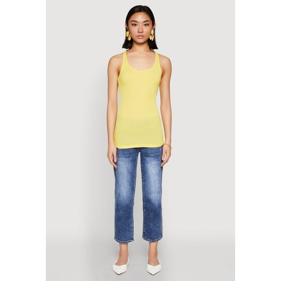 Womens Ribbed Knit Racerback Tank Top