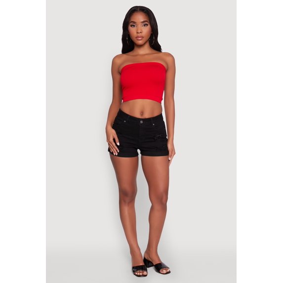 Women's Ribbed Knit Seamless Tube Top