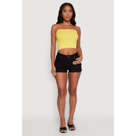 Womens Ribbed Knit Seamless Tube Top