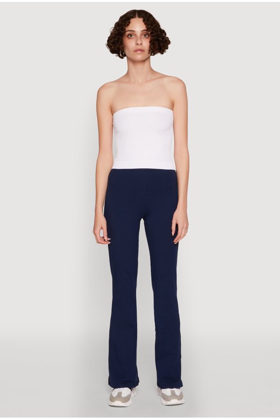 Womens Ribbed Knit Seamless Tube Top