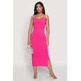 thumbnail image 1 of Womens Ribbed Knit Side Slit Cami Maxi Dress, 1 of 4
