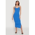 thumbnail image 1 of Womens Ribbed Knit Side Slit Cami Maxi Dress, 1 of 4