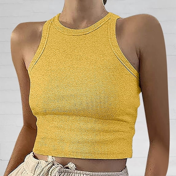Womens Ribbed Knit SlimmingTank Top Sleeveless High Neck Casual Basic Sweater Vest Tops Fall Layering