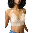 thumbnail image 1 of Womens Ribbed Lace Boho Racerback Bralette (Blush, Small), 1 of 3