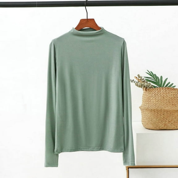 Womens Ribbed Long Sleeve Crewneck Shirts Fitted Sweaters Slim Fit Basic Casual Tops
