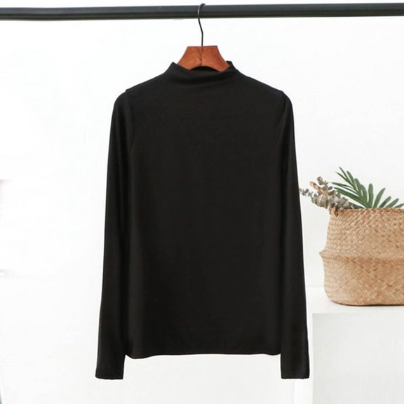 Womens Ribbed Long Sleeve Crewneck Shirts Fitted Sweaters Slim Fit Basic Casual Tops