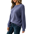 thumbnail image 1 of TKKCS Womens Ribbed Long Sleeve Pullover Top Crew Neck Soft Stretch Regular Fit Casual Basic Blouse Navy XL, 1 of 10
