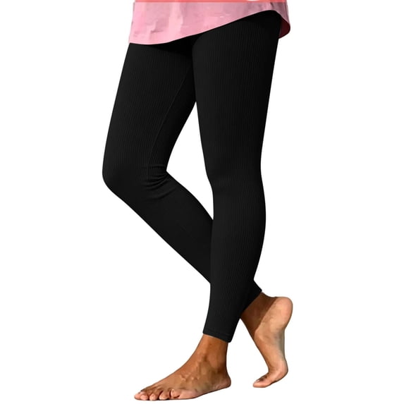 Womens Ribbed Seamless Leggings High Waist Workout Gym Yoga Pants with Stretchy Fit for Daily Active Use