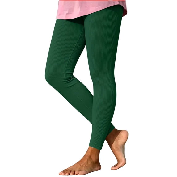 Womens Ribbed Seamless Leggings High Waist Workout Gym Yoga Pants with Stretchy Fit for Daily Active Use